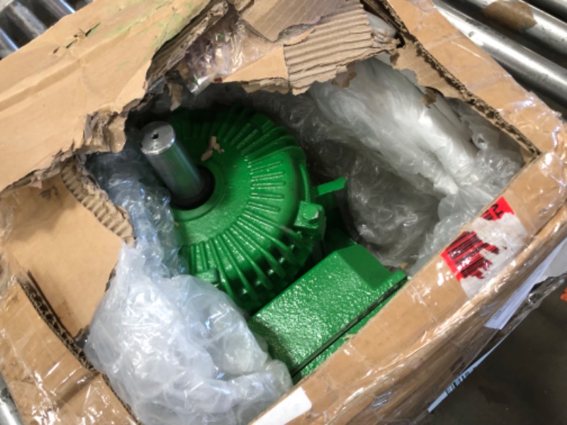 Photo 1 of **HAS MAJOR DAMAGE**5 HP Farm Duty Cast Iron Electric Motor, 230V Single Phase, 1725 RPM, 184T Frame, TEFC, 27A FLA, 1-1/8" x 2.75" Keyed Shaft, CW/CCW Reversible, Class F, S1 Continuous Duty