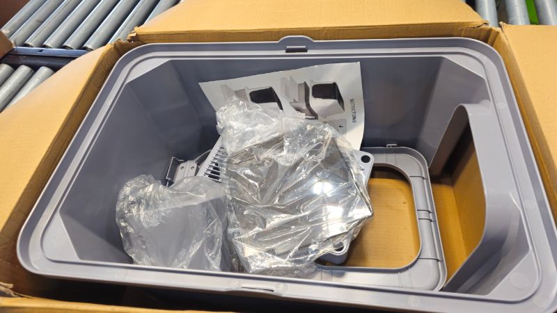 Photo 1 of ***PARTS ONLY***RIZZARI Enclosed Cat Litter Box: Dark GrayStainless Steel Litter Box with Top Holes - Odorless Design for Anti Leakage - Large Litter Pan for Small to Large Sized Cats in Bedroom Living Room