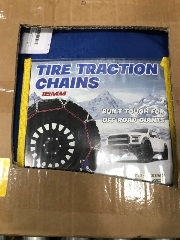 Photo 1 of Snow-Chains Auto Fixing 1 Min Quick Installation Tire-Chains, Heavy-Duty Emergency Tire Traction Chain for Pickup Trucks and Off-road SUV Car Tires 285 295 305 315 325 - Set of 2 (HYR-D)