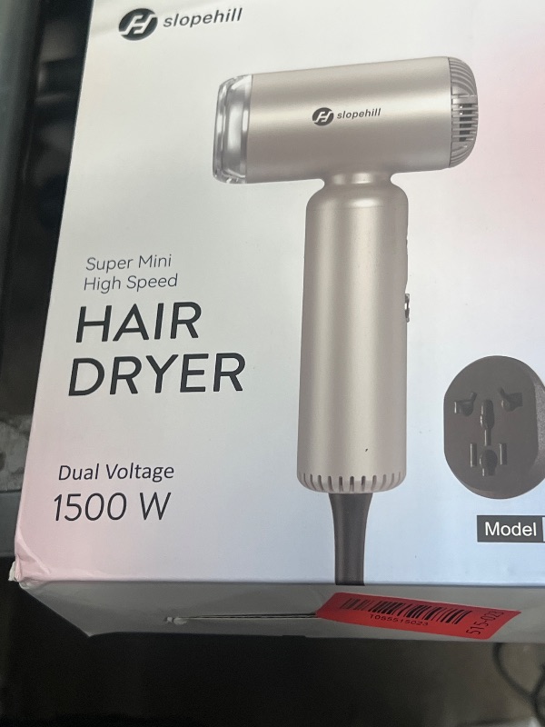 Photo 1 of slopehill Travel Dual Voltage Hair Dryer - Lightweight | Compact | Portabe | 110,000 RPM High Speed | Fast Drying | Professional Ionic Blow Dryer, International 100-240V, Smooth Hair, Gifts for Women