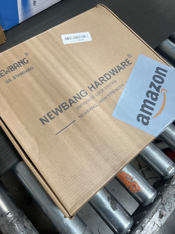 Photo 1 of NEWBANG Front Double Door Traditional Style Keyed Entry Door Handleset with Lever Handle in Matte Black,(Keyed and Dummy Set),MDHST2010DB-SET-BR-TMC