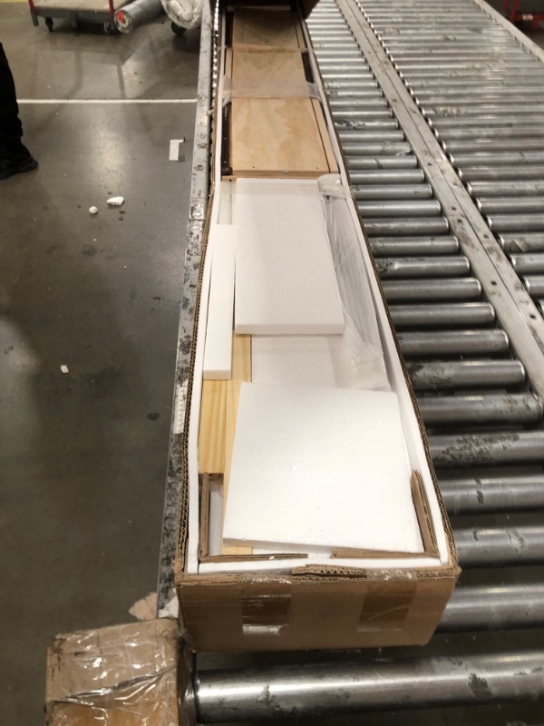 Photo 1 of ***BOX 2 OF 4 ONLY***Merax Queen Size Murphy Bed with Desk, Multifunctional Foldable Wall Bed with Closet, Drawers and Shelves, Space-Saving Wood Platform Bed Frame for Small Spaces Studio Study Office Guest Room, White