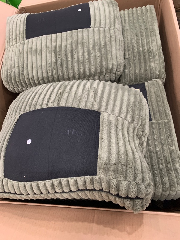 Photo 1 of ** only 2 seater section is included **  LINSY Home Pull Out Sofa Bed Sectional Sleeper Sofa with Storage, Plush Corduroy Pullout Modular Sectional Couches for Living Room, L/U Shaped Convertible Couch Bed for Apartment (Green, Style 1)