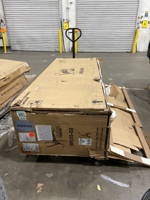 Photo 1 of *PICK UP WHIT TRUCK ONLY, BIG BOX*


Signature Design by Ashley Sharlance Casual TV Stand with Electric Fireplace, Speakers with Wireless Connectivity, Heats Large Rooms, Wood, 81" Wide, Light Brown