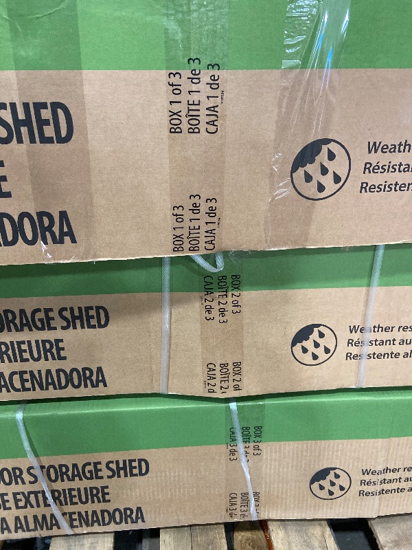 Photo 1 of **PICK UP WHIT TRUCK ONLY, 3 BIG BOXES, 1OF3, 2OF3, 3OF3**

Lifetime Dual Entry Outdoor Storage Shed, 15 x 8 Foot