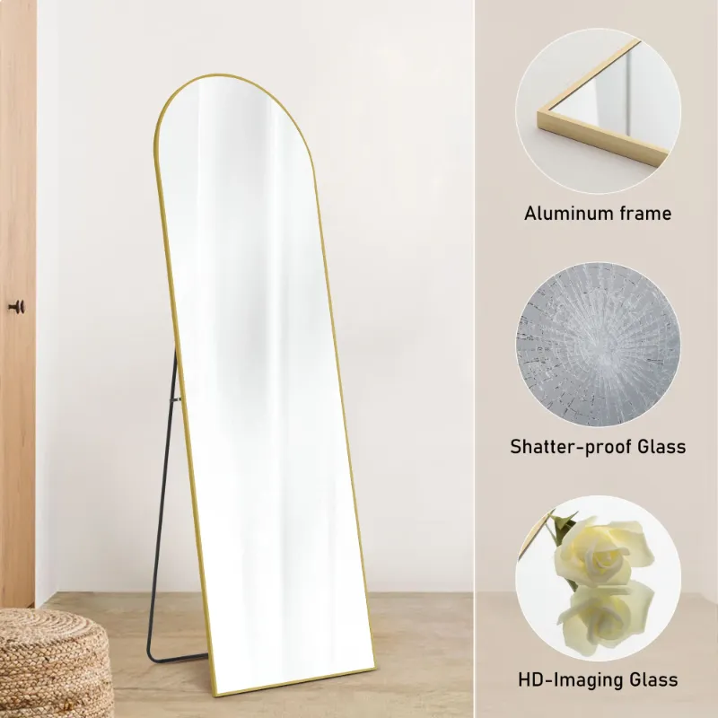 Photo 1 of  Arched Full Length Mirror, Full Body Standing Mirror Floor Mirrors, Gold