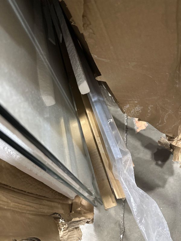 View 7 of *** SEE NOTES *** FEKEWIO Bathtub Shower Doors Frameless 56-60" W x 66" H Width Adjustable 5/16"(8mm) Double Sliding Glass Tub Door Stainless Steel Hardware (Brushed Nickel)