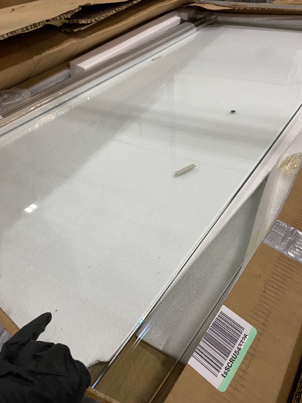 View 3 of *** SEE NOTES *** FEKEWIO Bathtub Shower Doors Frameless 56-60" W x 66" H Width Adjustable 5/16"(8mm) Double Sliding Glass Tub Door Stainless Steel Hardware (Brushed Nickel)
