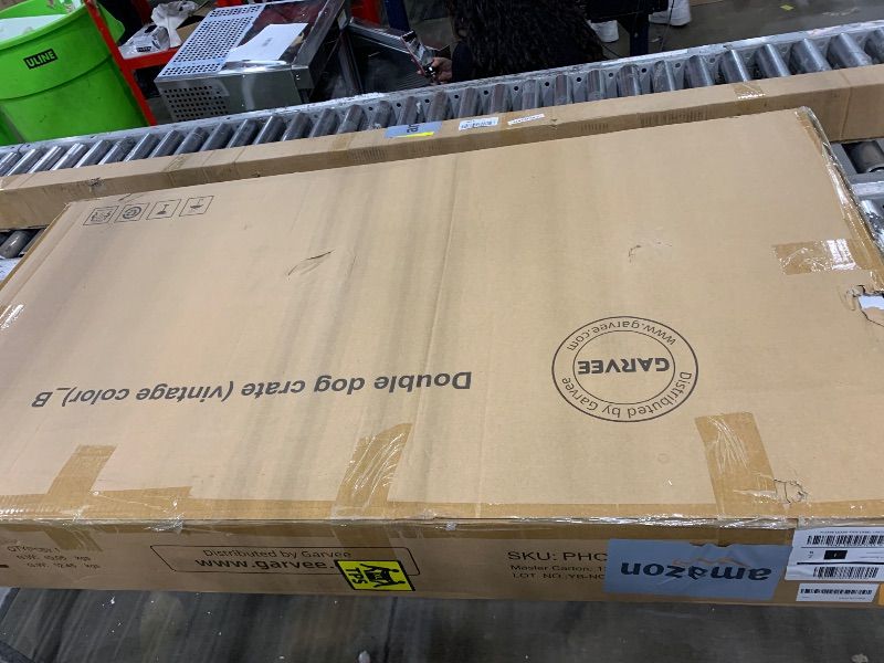 View 4 of *************INCOMPLETE ITEM, THIS IS ONLY BOX A AND IS MISSING BOX B****************
GarveeHome 82” Double Dog Crate Furniture, Large Dog Kennel Indoor for 2 Dogs, Heavy Duty Wooden Dog Crate TV Stand with 4 Drawers and Shelves, Brown