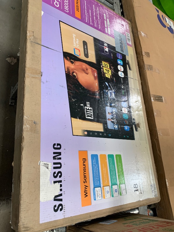 Photo 1 of **DAMAGED** Samsung 50-Inch Class Crystal UHD U8000F 4K Smart TV (2025 Model) Endless Free Content, Crystal Processor 4K, MetalStream Design, Knox Security, Alexa Built-in
