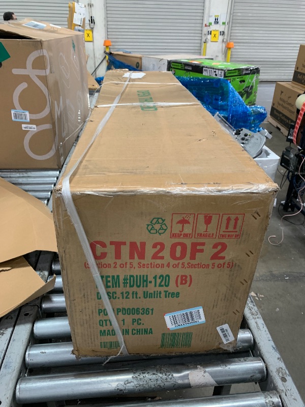 Photo 1 of **BOX 2 OF 2** National Tree Company 12 ft Unlit Dunhill Fir Artificial Full Christmas Tree, 7,794 Tips, Includes Stand, Green