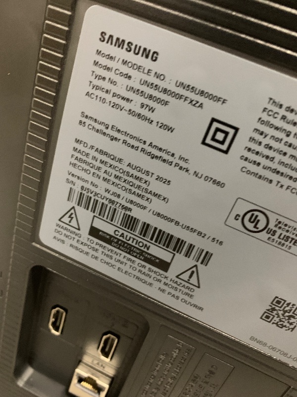 Photo 1 of **DAMAGED** Samsung 55-Inch Class Crystal UHD U8000F 4K Smart TV (2025 Model) Endless Free Content, Crystal Processor 4K, MetalStream Design, Knox Security, Compatible with Alexa