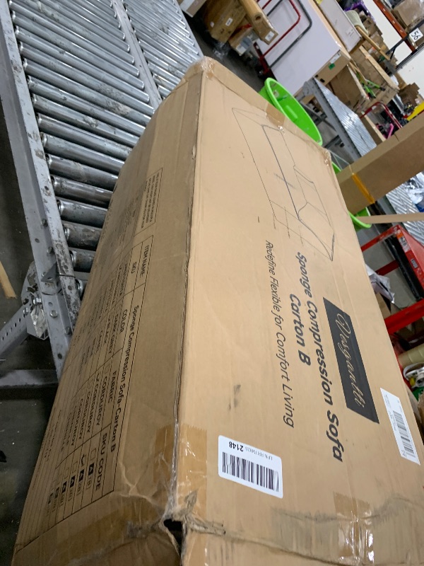 Photo 1 of *** CHECK COMMENTS***     Vesgantti 106" Boneless Couch with Chaise, Deep Seat Comfy Cloud Modular Sofa Corduroy Memory Foam Sectional Couches for Living Room Bedroom, No Assembly Required (Black, Left-Facing Chaise)