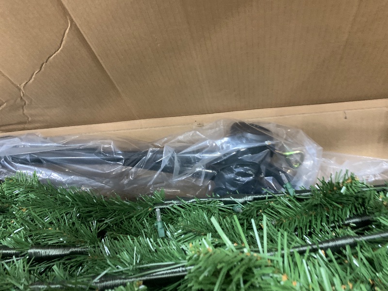 Photo 1 of **MISSING BOX 2** National Tree Company Pre-Lit 'Feel Real' Artificial Giant Full Downswept Christmas Tree, Green, Douglas Fir, White Lights, Includes Stand, 12 feet