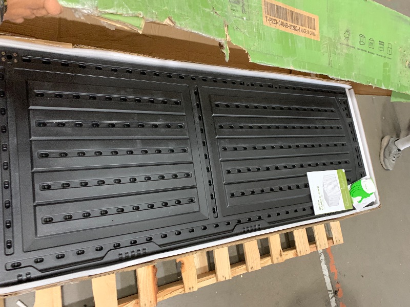 Photo 1 of **INCOMPLETE**Patiowell 8 x 12 FT Plastic Outdoor Storage Shed with Floor, Resin Shed with Window and Lockable Door for Garden, Backyard, Tool Storage Use, Easy to Install in Beige (Kick-it Shed)
