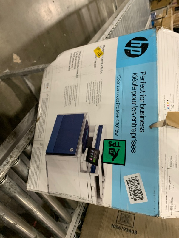 Photo 1 of **********HEAVILY DAMAGED************
HP Color Laserjet Pro MFP 4301fdw Wireless All-in-One Color Laser Printer, Scanner, Copier, Fax, Best-for-Office