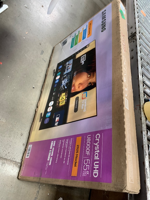 Photo 1 of **DAMAGED** Samsung 55-Inch Class Crystal UHD U8000F 4K Smart TV (2025 Model) Endless Free Content, Crystal Processor 4K, MetalStream Design, Knox Security, Compatible with Alexa
