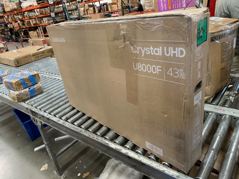 Photo 1 of **DAMAGED* Samsung 43-Inch Class Crystal UHD U8000F 4K Smart TV (2025 Model) Endless Free Content, Crystal Processor 4K, MetalStream Design, Knox Security, Alexa Built-in