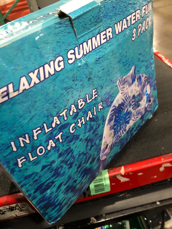 Photo 2 of Pool Floats, 3 Packs Inflatable Pool Floats Kids, Pool Float with Cupholders & Duty Handles, Upgraded Pool Chairs, Perfect Summer Pool Toys for Lakes, Rivers, Beach Vacation, Water Party Fun