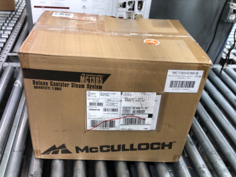 Photo 1 of McCulloch MC1385 Deluxe Canister Steam Cleaner, 2-Hour Runtime, Chemical-Free, 23 Accessories: Mop Head, Brushes & More - Built for Home, Tile, Carpet, Furniture, & Personal Car Detailing