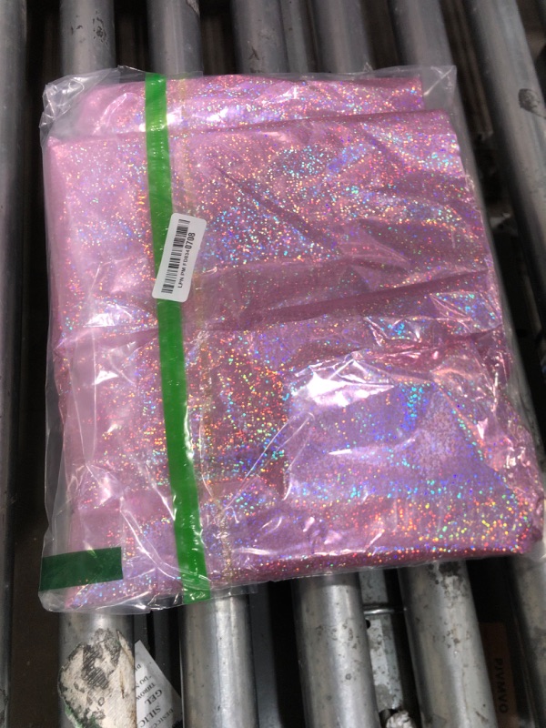 Photo 1 of 1 Piece Pale Pink Holographic Laser Tablecloths Light Pink Shiny Table Covers 40" x 108" Disposable Rectangle Table cloths for Girl Birthday Party Wedding Anniversary Bachelorette Baby Shower Décor
