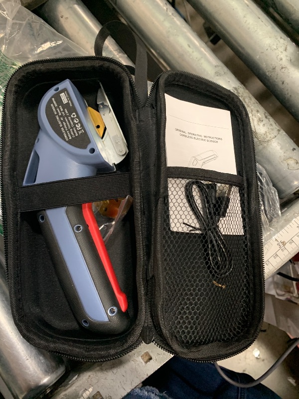 Photo 1 of ***STOCK PHOTO FOR REFERENCE ONLY***
Cordless Electric Scissors: 4V Rechargeable Rotary Cardboard Cutter, 3000mAh Battery, with LED Light, 2 Blades, Box Cutter for Fabric Carpet Carton Plastic Leather Cloth