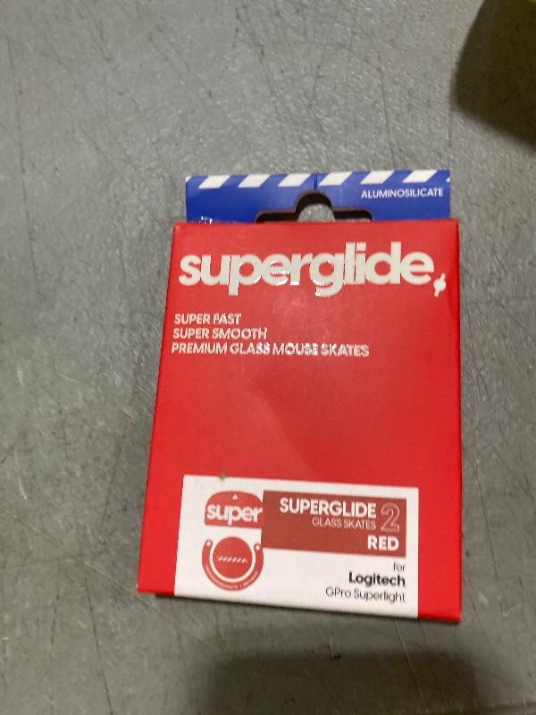 Photo 1 of Superglide2 Glass Mouse Skates for Logitech G Pro X Superlight (Red) - Controllable Speed Surface, Polished Edge, Ultra Smooth Durable Gaming Feet