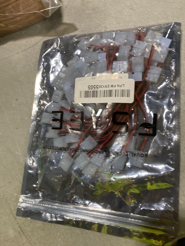Photo 1 of FSJEE 2Pin 8mm LED Strip Connector Kit Include2 Pin Right Angle Corner, T Shape and Gapless Connector, Strip Jumper Wires for Flexible SMD2835 (not COB) Tape Lights