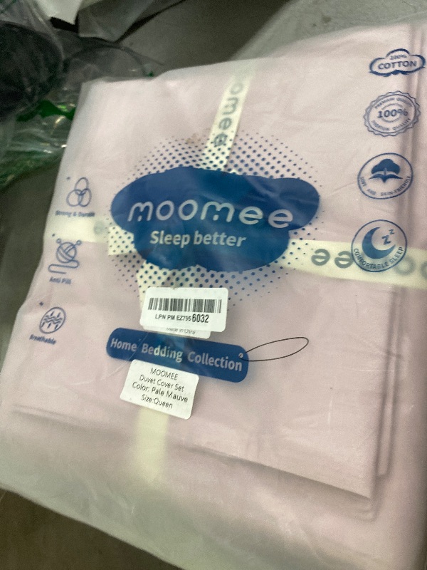 Photo 1 of MooMee Duvet Cover Set 100% Extra Long Staple Cotton 600 Thread Count Silky Sateen Smooth Luxury Soft Breathable Durable Hotel Quality Bedding, 3 Pieces (Pale Mauve, Queen 90"x90")
