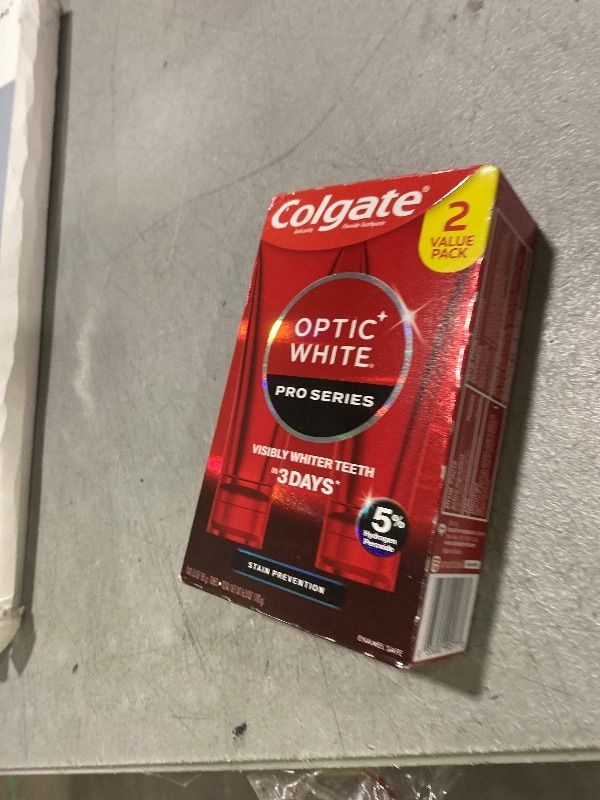 Photo 1 of Colgate Optic White Pro Series Teeth Whitening Toothpaste with 5% Hydrogen Peroxide, Stain Prevention, Mint, 3 Ounces (2 Pack)