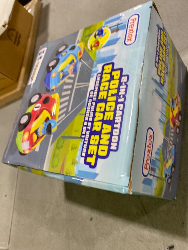Photo 1 of PREXTEX Cartoon Remote Control Car - 2-Pack Police and Race Car Toddler Toys - RC Cars for Kids with Different Frequencies - Easy Remote Control Toy and Thoughtful Gifts for Boys and Girls