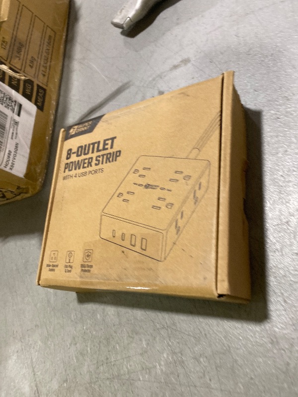 Photo 1 of 10Ft Extension Cord with Multiple Outlets, Flat Plug Surge Protector Power Strip 10 Ft Long Cord, 8 Outlets & 4 USB Ports (2 USB C), Desk Charging Station for Home Office, College Dorm Room Essentials