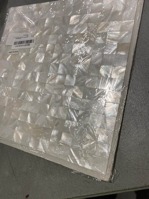 Photo 1 of Art3d Mother of Pearl Wall Brick Shell Mosaic for Kitchen Backsplashes, Bathroom Walls, Spa Tile, Pool Tile, 12" x 12"(Pearl White)