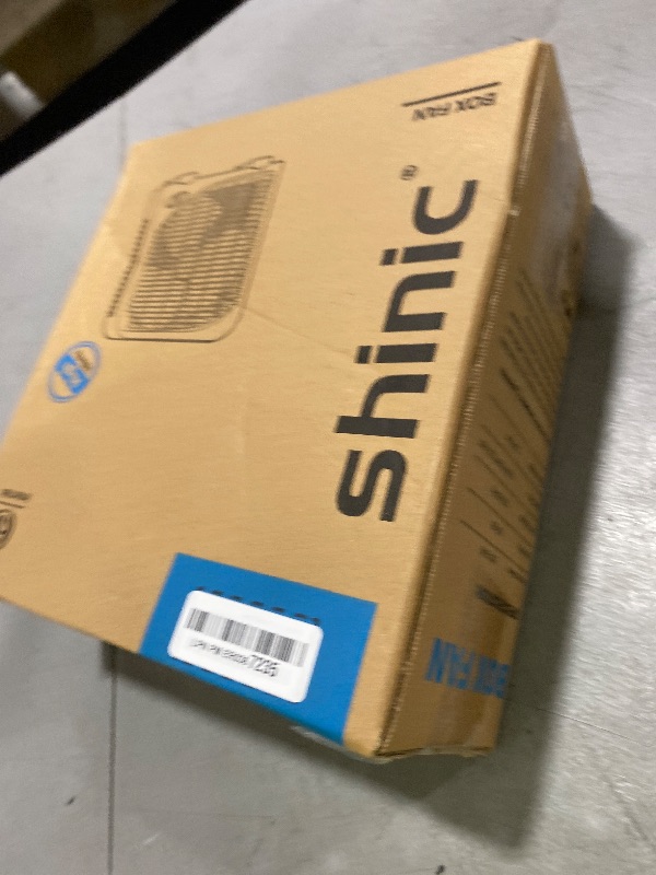 Photo 1 of shinic 10" Tabletop Box Fan for Bedroom, 2 Speeds, Quiet Table Fan with Strong Airflow, Energy Efficient Small Box Fan, Portable Kitchen Exhaust Fan for Bedroom Bathroom Office Dorm Workshop, White