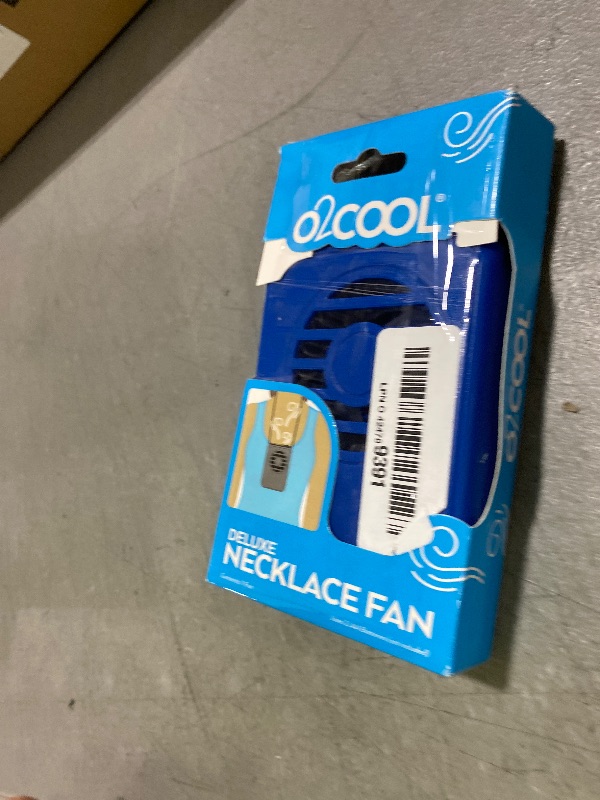 Photo 1 of O2COOL Battery Powered Deluxe Necklace Fan For Personal Cooling With Adjustable Lanyard (Blue)