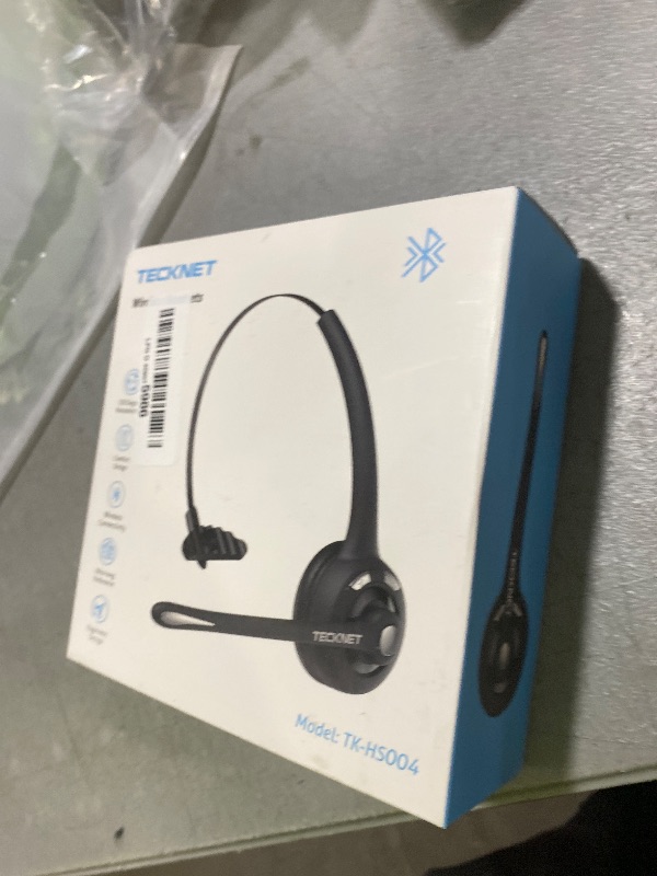 Photo 1 of TECKNET Bluetooth Headset, Wireless Headset with Noise Canceling Microphone for Trucker, On-Ear Bluetooth Headphone with Mute Mic for Work