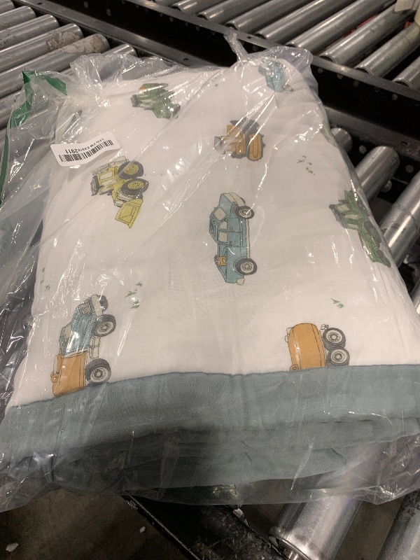 Photo 1 of Little Unicorn Lofty Comforter Blanket | Super Soft & Breathable Muslin Fabric| Great for Play & Bedtime Blanket (Work Trucks)