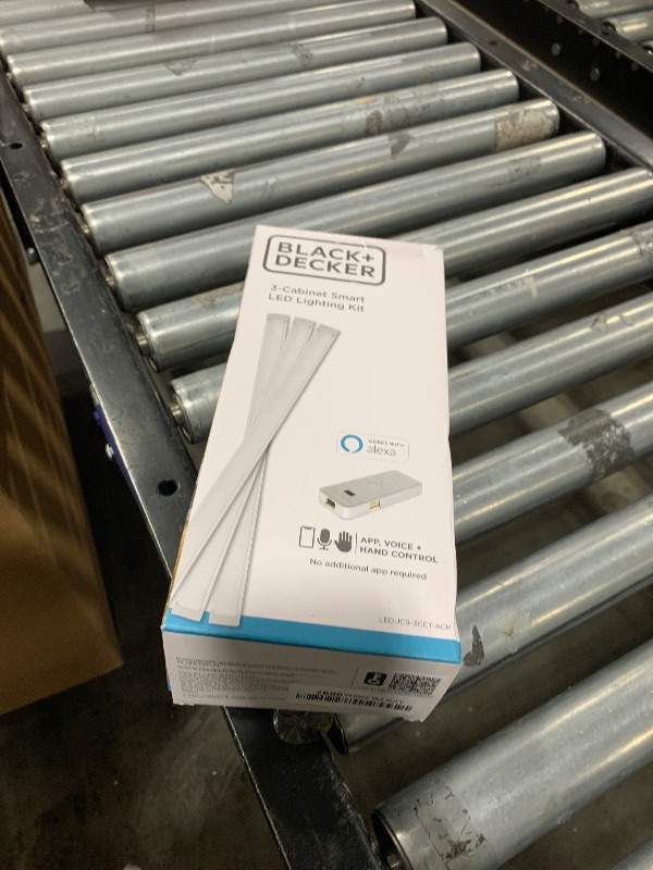 Photo 1 of BLACK+DECKER Works with Alexa Smart Under Cabinet Lighting Kit, Adjustable LEDs, (3) 9" Bars White