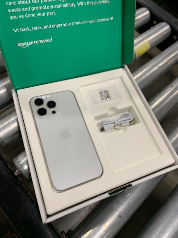 Photo 1 of Apple iPhone 15 Pro Max, 256GB, White Titanium - Unlocked (Renewed Premium)