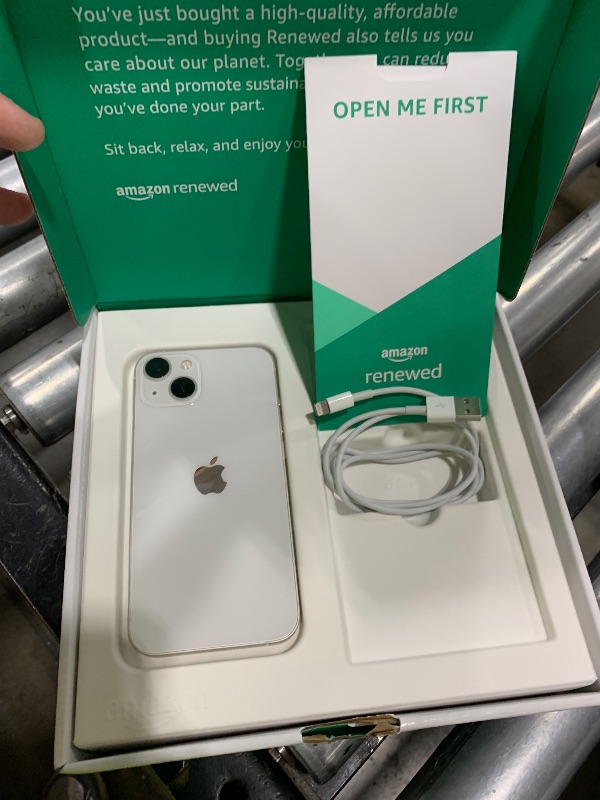 Photo 1 of Apple iPhone 13, 128GB, Starlight - Unlocked (Renewed Premium)