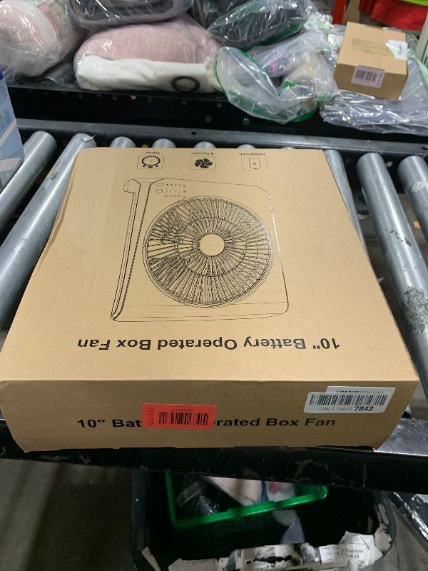 Photo 1 of 20000mAh Rechargeable Fan for Camping - 55h Super Long Last Battery Operated Fan, 10" Square Table Fan with Timer, 210° Pivot 4 Powerful Speed for Travel Outdoor Emergency Hurricane Power Outage