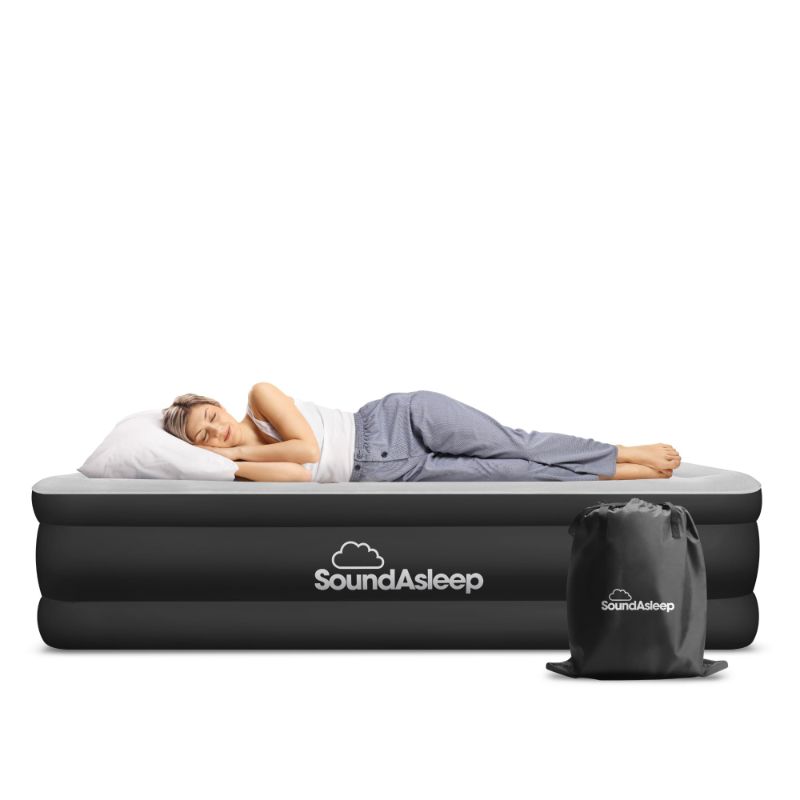 Photo 1 of SoundAsleep Products Dream Series Luxury Air Mattress, ComfortCoil Technology, Built-in High Capacity Pump for Home, Camping- Double Height, Adjustable, Inflatable Blow Up, Portable - Full Size
