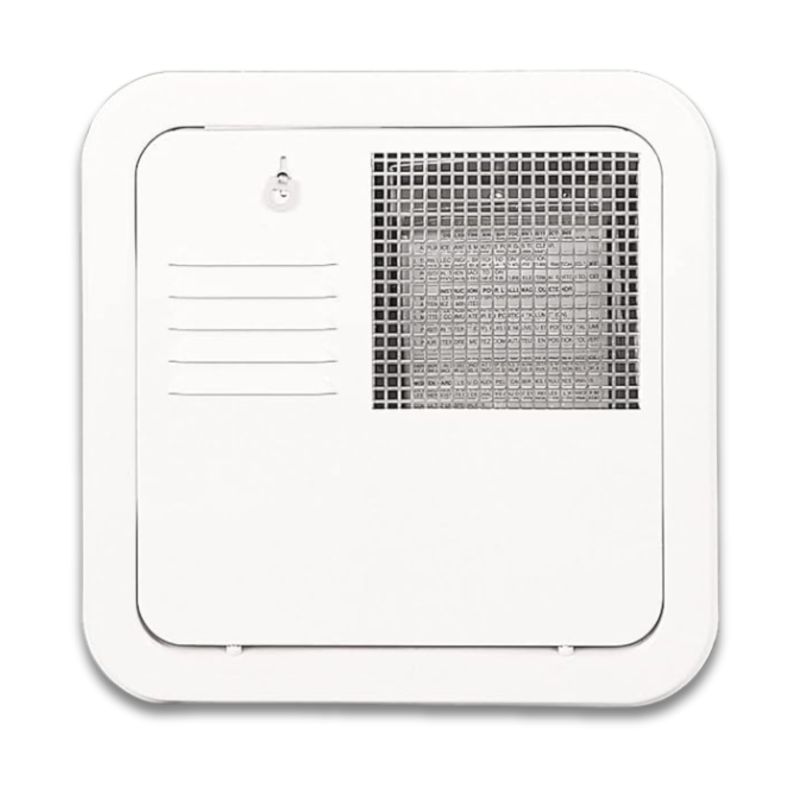 Photo 1 of Suburban Direct Fit Flush Mount Water Heater Replacement Access Door, Polar White Exterior Access Door, Use with Suburban 4 and 6 Gallon Tank Water Heaters (6255APW)
