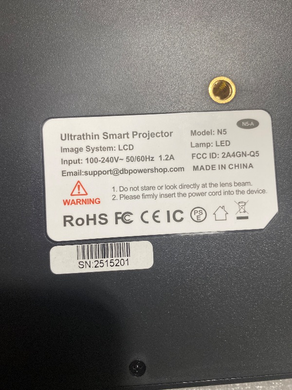 Photo 1 of [Ultra-Slim 1.97"| Netflix Licensed | AI Auto Focus | 360° Stand] Smart Mini Projector with WiFi 6 & Bluetooth, Built-in Netflix/YouTube/Disney+/Hulu, DBPOWER N5 Movie Projector for Bedroom (Black)