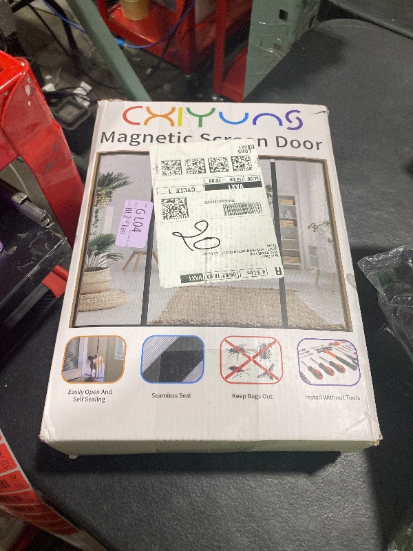 Photo 1 of CHIYUNS Double Door Mesh Screen Magnetic Closure Heavy Duty for Sliding Door 80" x 96" Extra Long Magnet Bug Screens for French Doors, Self Closing Fiberglass Mosquito Net for Doorway, Keep Bugs Out