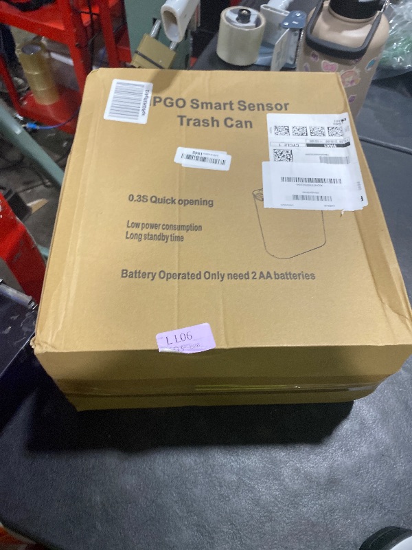 Photo 1 of 5 Gallon Motion Senor Bathroom Trash Can with Lid, Automatic Garbage Can Touchless, Smart Plastic Waste Basket for Narrow Spaces, Bathroom, Office, Bedroom, Living Room (Gray)