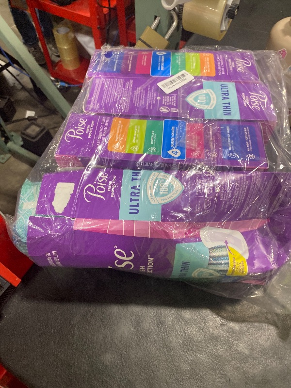 Photo 1 of Poise Ultra Thin Incontinence Pads & Postpartum Pads for Bladder Leaks, 4 Drop Moderate Absorbency, Regular Length, 192 Count (4 Packs of 48), Packaging May Vary