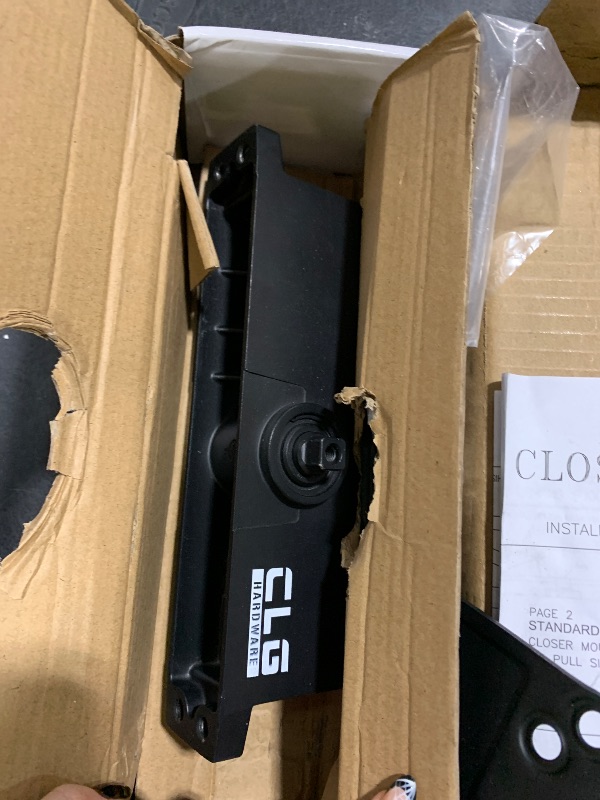 Photo 1 of CLG HARDWARE DC6003 Medium Duty Commercial Door Closer - Surface Mounted, Automatic Door Closer, Cast Aluminum,UL 3 Hour Fire Rated, Size 3 for Residential & Light Commercial Doors - US19 Matte Black