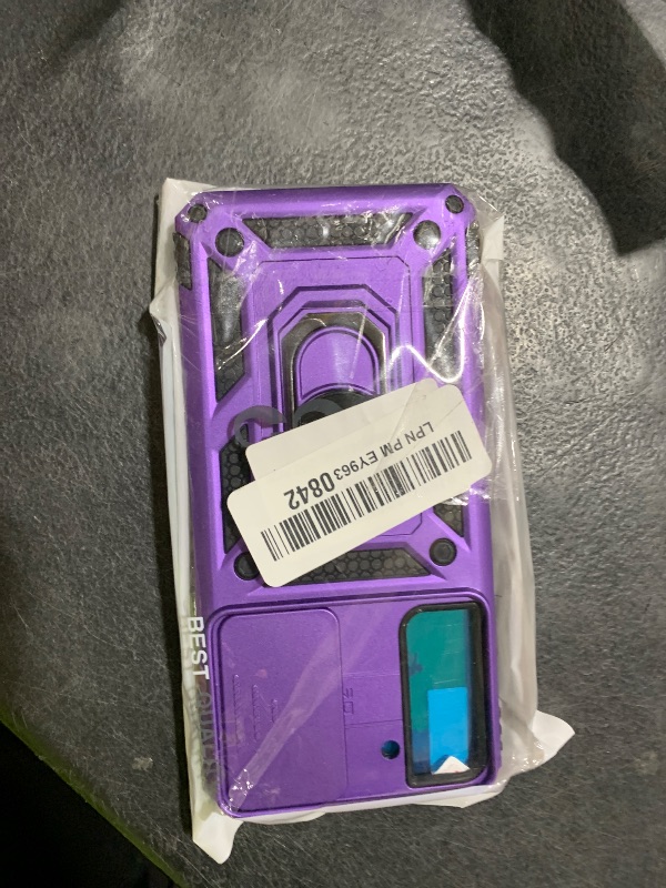 Photo 1 of SunStory Phone Case for Samsung Galaxy S21 Case with HD Screen Protector & Slide Camera Cover & Rotated Ring Kickstand, [Military-Grade] [2 in 1] Phone Case for Galaxy S21 6.2'',Purple