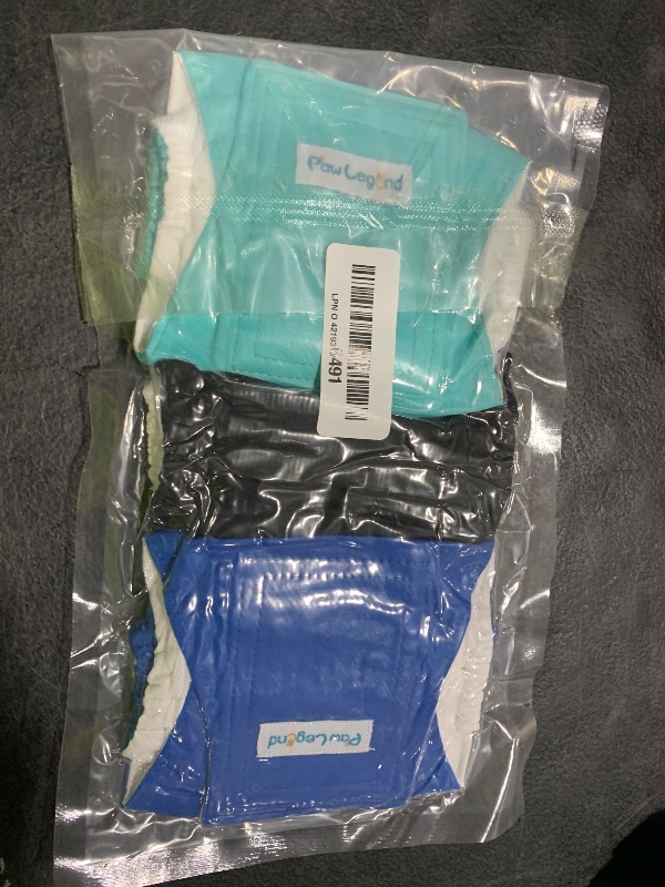 Photo 1 of Paw Legend Washable Dog Belly Band Wrap Diapers for Male Dog | High Absorbing Puppy & Doggy Diapers Male (3 Pack,Blue,Aqua,Black,Small)